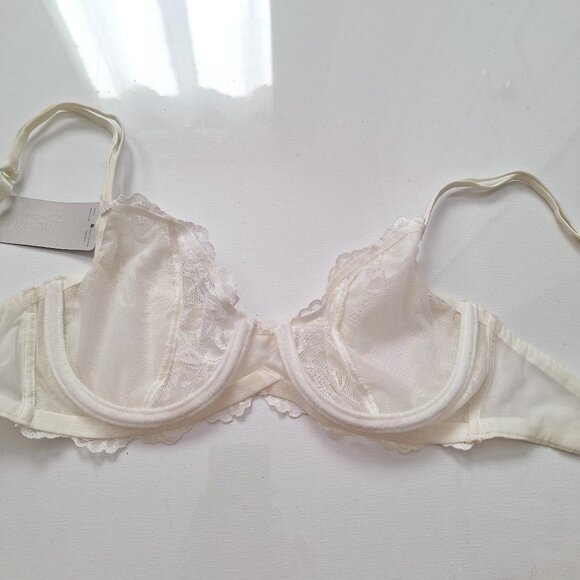 Triumph Forbidden Lace Ivory Bra 32D NWT - Picture 5 of 6